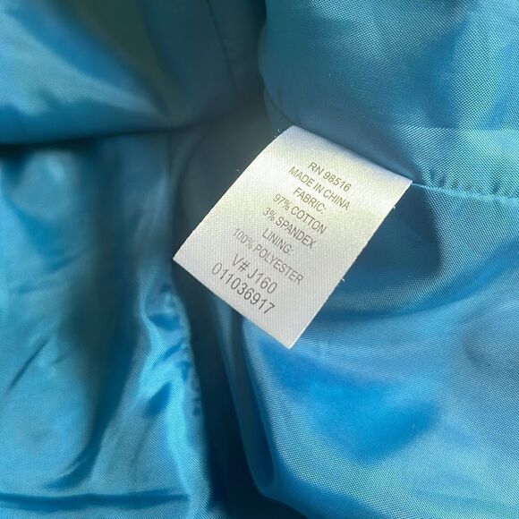 Coldwater Creek Size 8 Long Sleeve Floral Button Up Blazer Jacket Green Blue - Picture 6 of 6